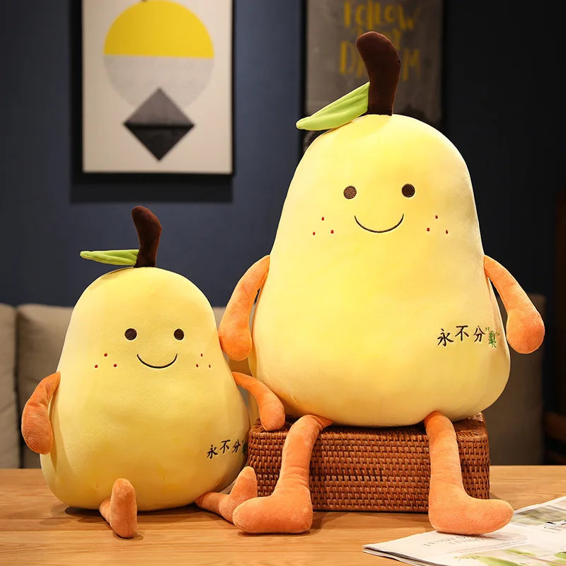 Happy Smiling Pear Kawaii Plushie Pillow