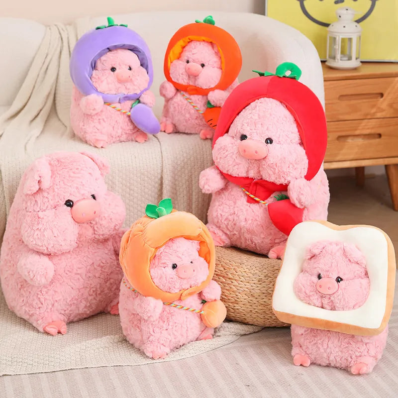 Piggy the Veggie Hat Bread Carrot Pumpkin Pig Plushie