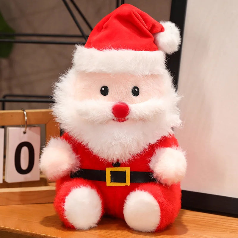 Jolly Christmas Santa Reindeer Tree Soft Plush Pillow