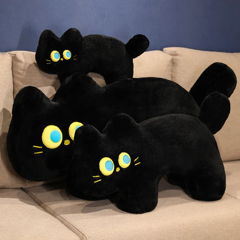Luna the Chonky Black Cat Snuggle Pillow