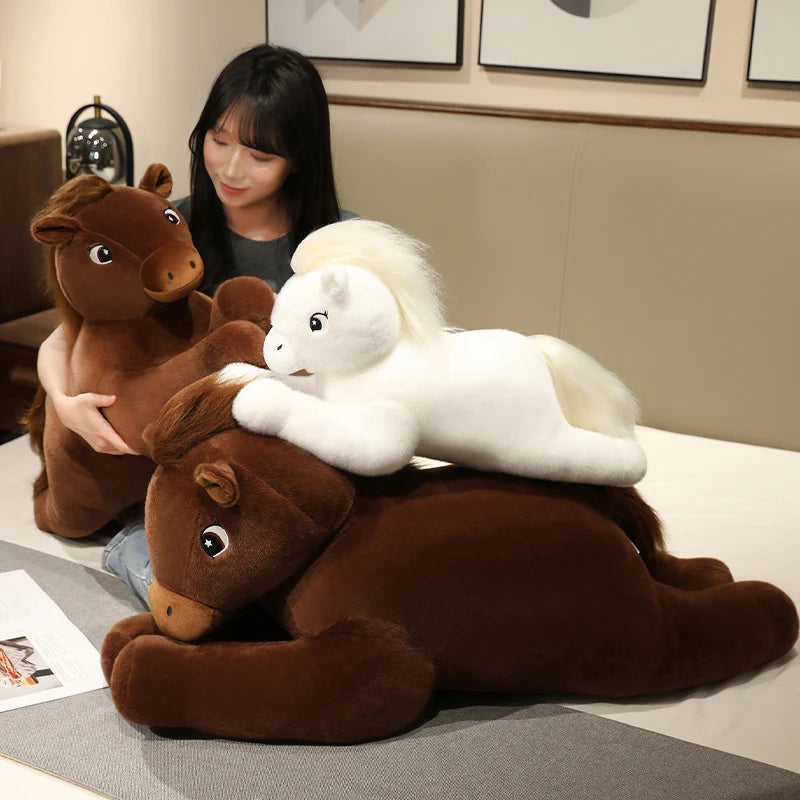 Prancer the Lounging Giant Kawaii Horse Plush Pillow