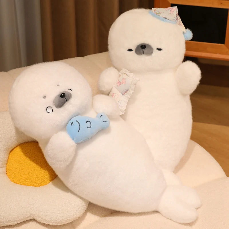 Otis the Lifelike Kawaii Seal Sea Otter Snuggle Plush Pillow