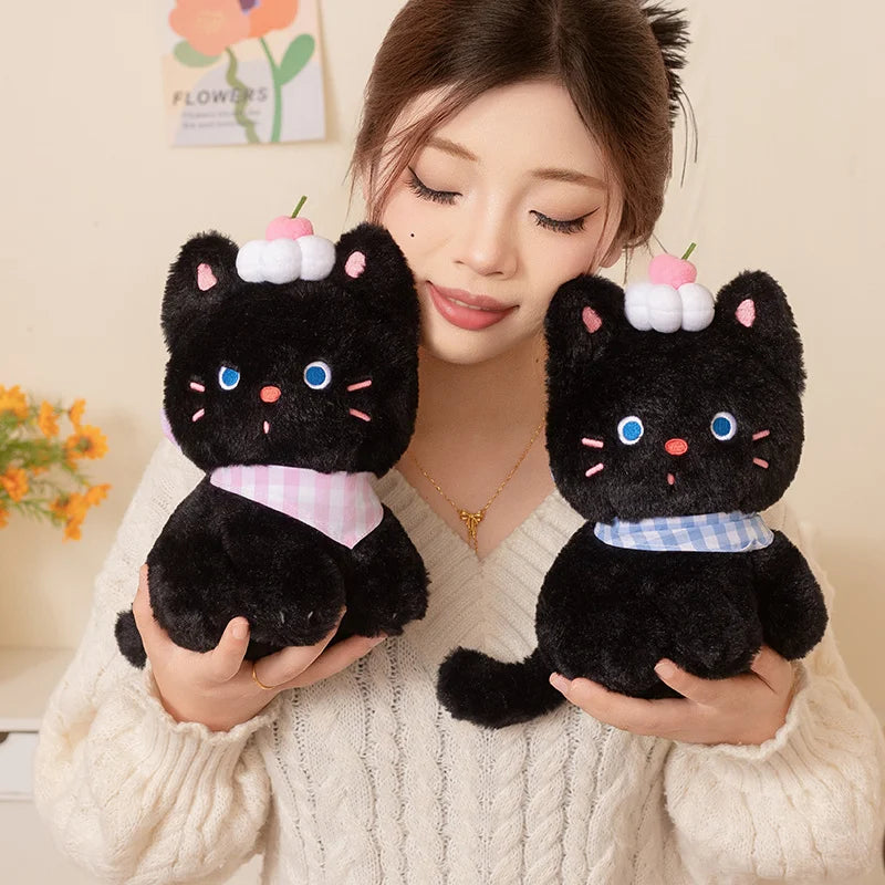 Shadow the Sweet Black Cat Cake Kawaii Snuggle Plushie