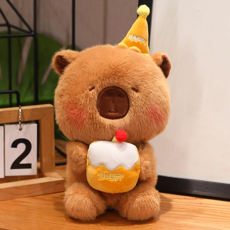 Capy the Sweet Bear Cake Dessert Capybara Plush Pillow