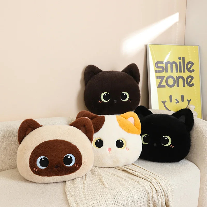 Callie the Soft Calico Black Cat Throw Plush Cushion