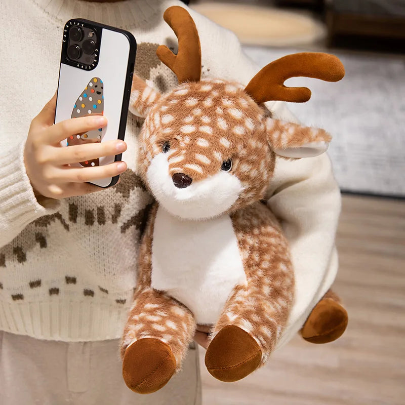 Bambi the Lifelike Lying Sika Deer Plush Pillow