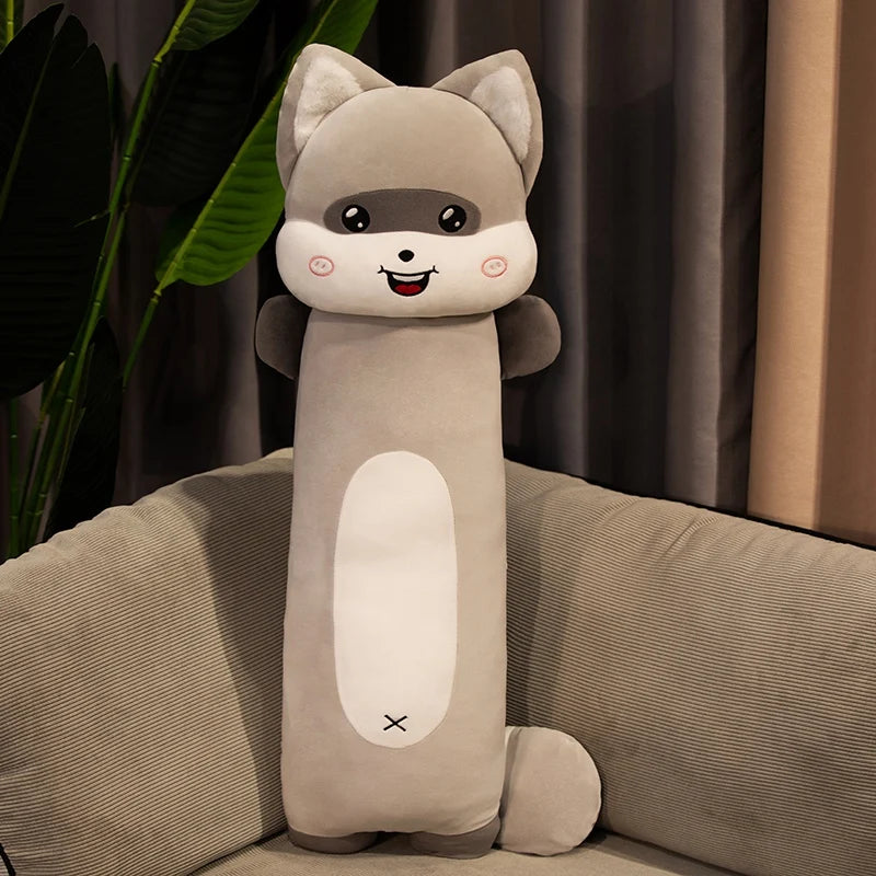 Luna the Chonky Long Body Raccoon Cat Plush Pillow