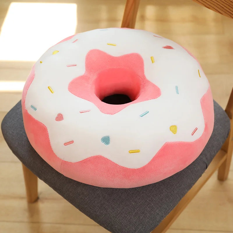 Glazed the Squishy Donut Ring Plush Seat Pillow