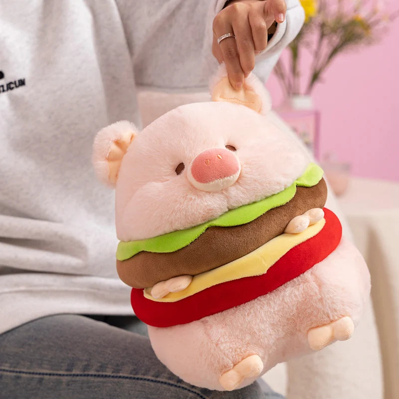 Piggy Burger Bun Kawaii Snuggle Plushie
