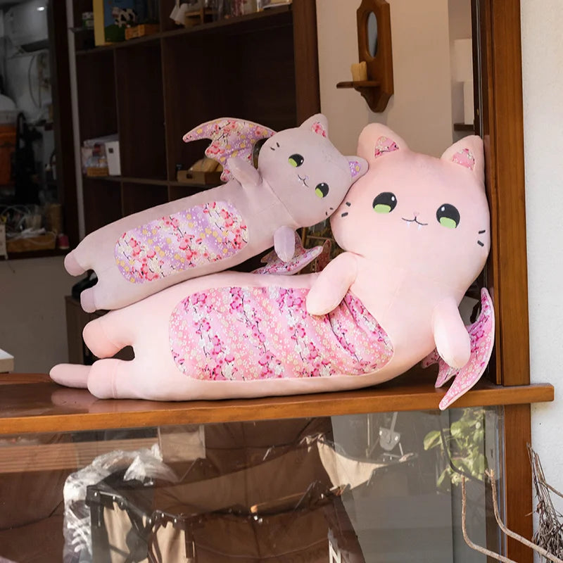 Sakura the Kawaii Pink Bat Wing Long Cat Snuggle Plushie