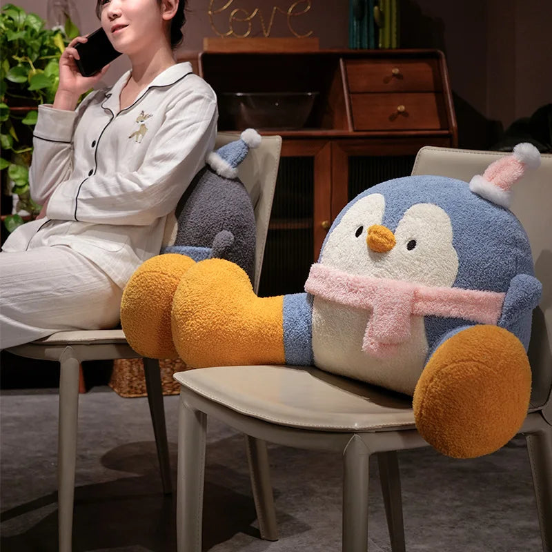 Waddles the Penguin Backrest Triangle Plush Pillow