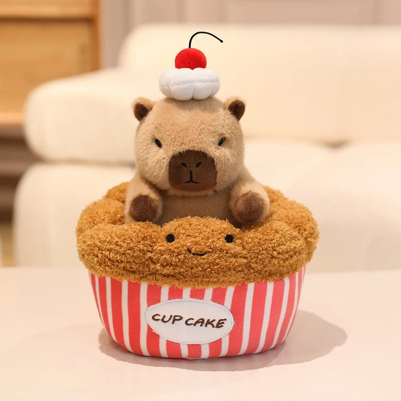 Croissant Cosplay Kawaii Capybara Snuggle Plushie