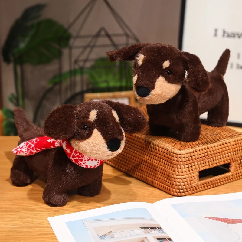 Slinky the Scarf-Dressed Dachshund Standing Plush