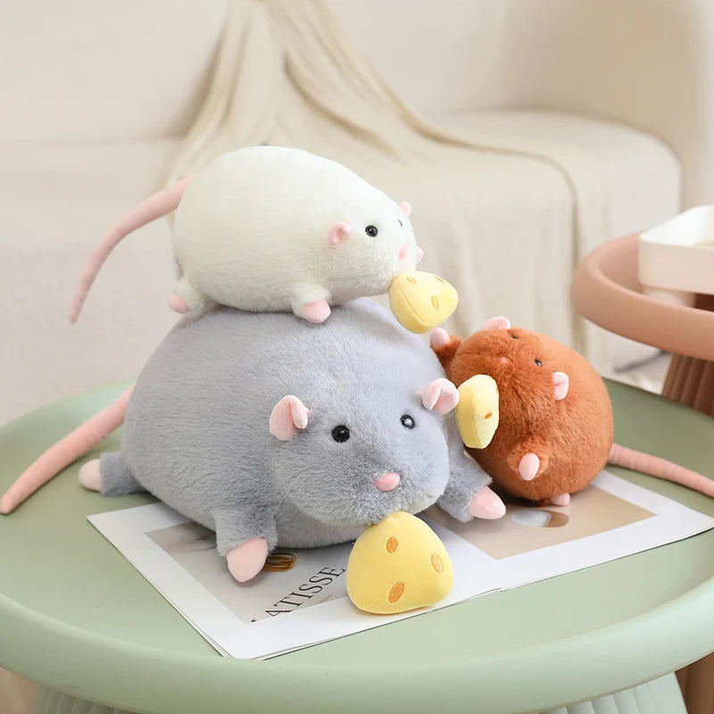 Nibbles the Cheeky Pull-String Cheese Rat Plushie