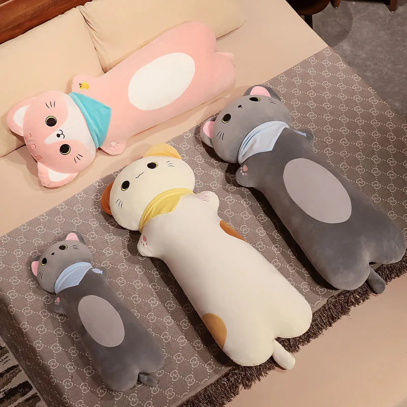 Noodle the Kawaii Long Cat Bolster Leg Support Snuggle Pillow