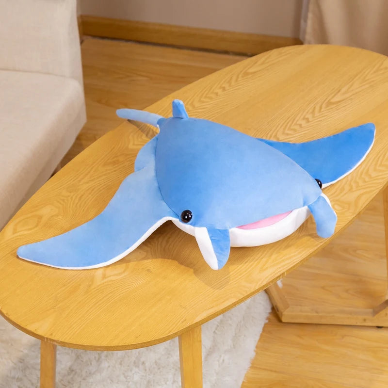 Glide the Lifelike Mobula Ray Sea Animal Plush Pillow
