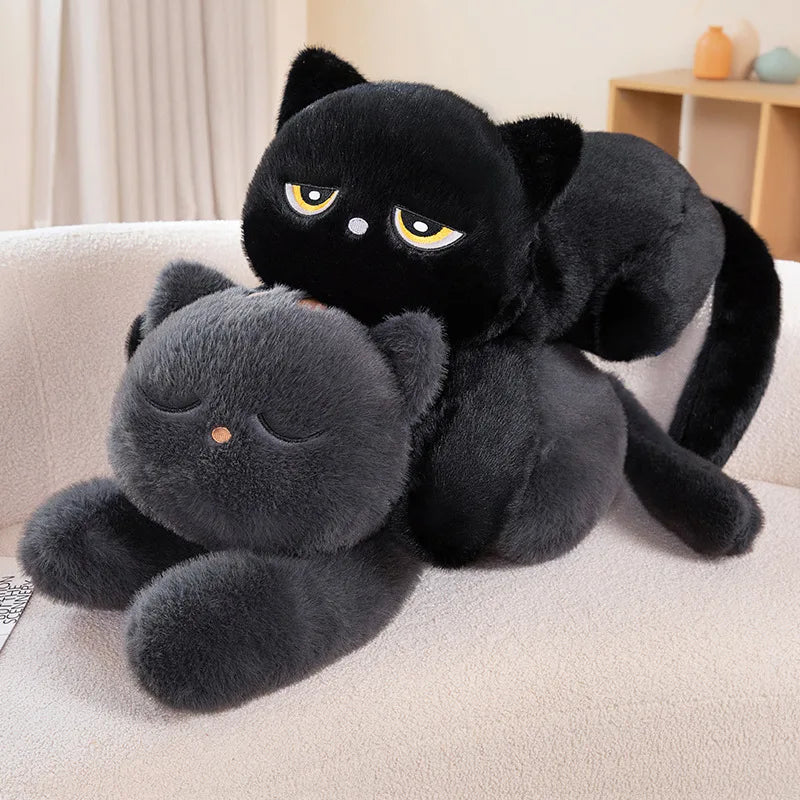 Nyx the Sleepy Black Cat Snuggle Pillow