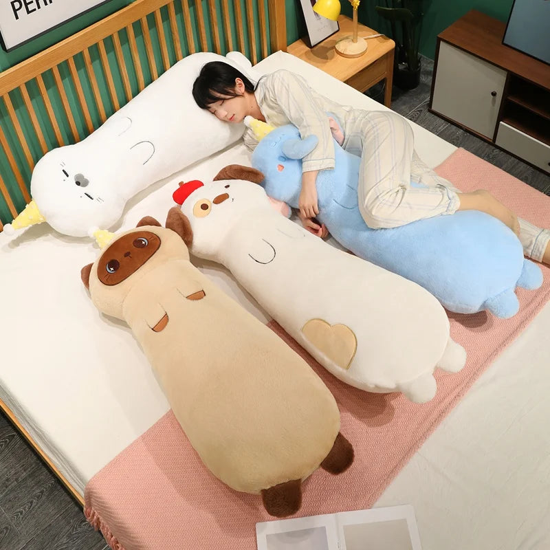 Long Body Snuggle Cat Seal Plush Pillow