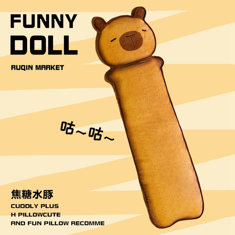 Toasty the Kawaii Long Toast Cat Capybara Plush Pillow