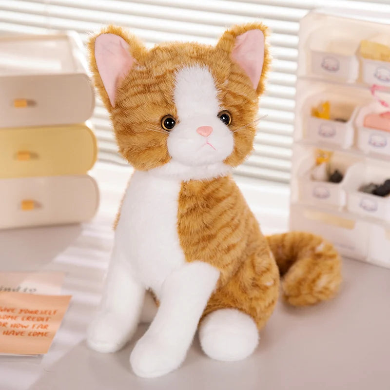 Mochi the Soft White Gray Kitten Plush Pillow