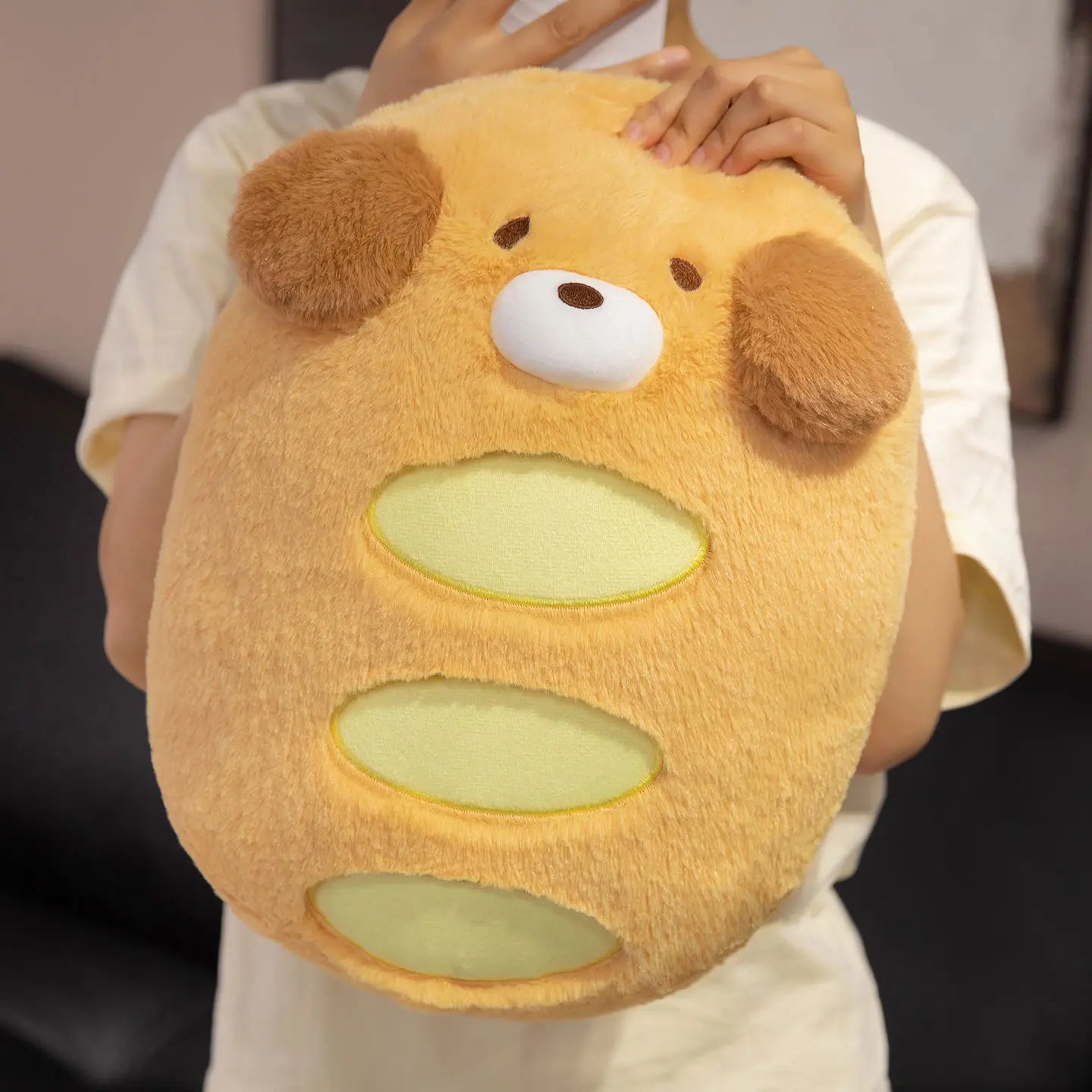 Bready the Kawaii Soft Bread Shaped Dog Snuggle Plush Pillow