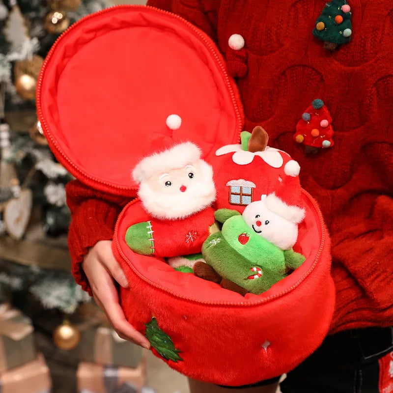 Jolly Christmas Snowman Fruit Gift Box Plushie Set