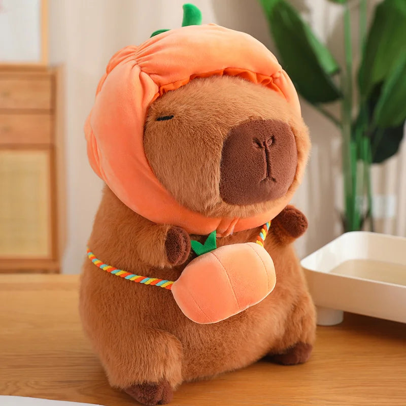 Capy the Veggie Hat Carrot Pumpkin Capybara Plushie