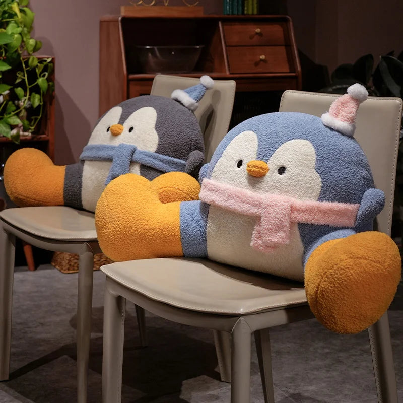 Waddles the Penguin Backrest Triangle Plush Pillow