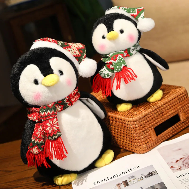 Hatty the Christmas Penguin Soft Plush Pillow