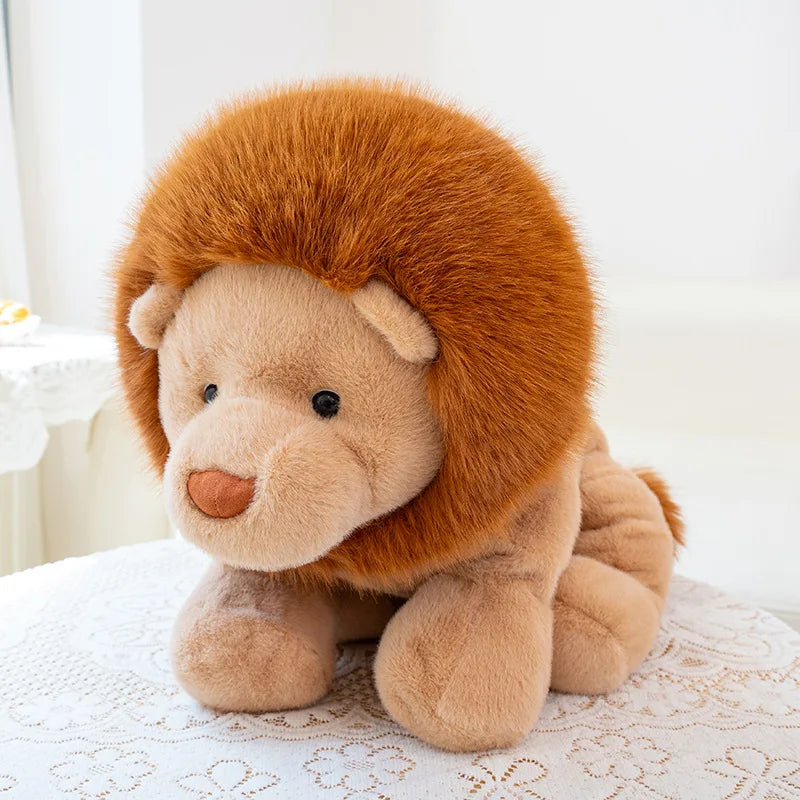 Roary the Furry Sitting Lion Plush Pillow