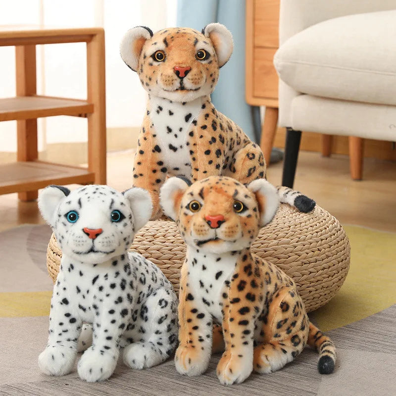 Spotty the Lifelike Sitting White Leopard Plushie