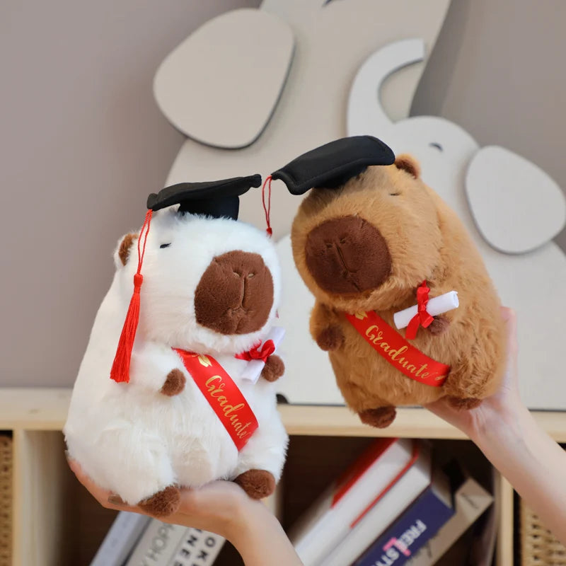Capy the Doctor Graduate Cartoon Capybara Plush Pillow