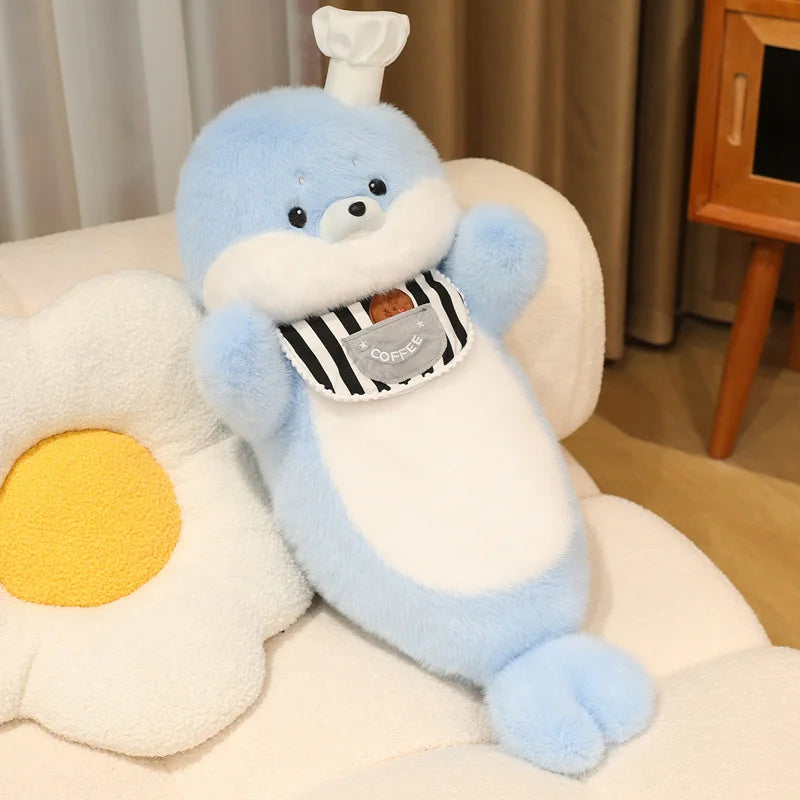 Snowy the Lifelike Kawaii Seal Sea Otter Snuggle Plushie