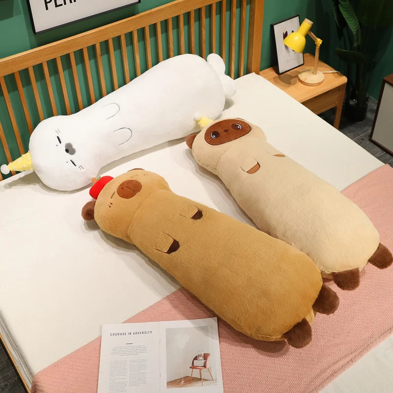 Long Body Snuggle Cat Seal Plush Pillow