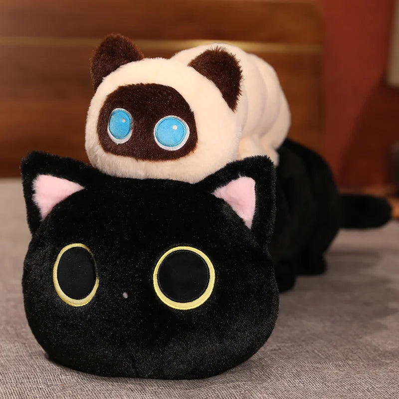 Luna the Sleeping Black Cat Long Pillow