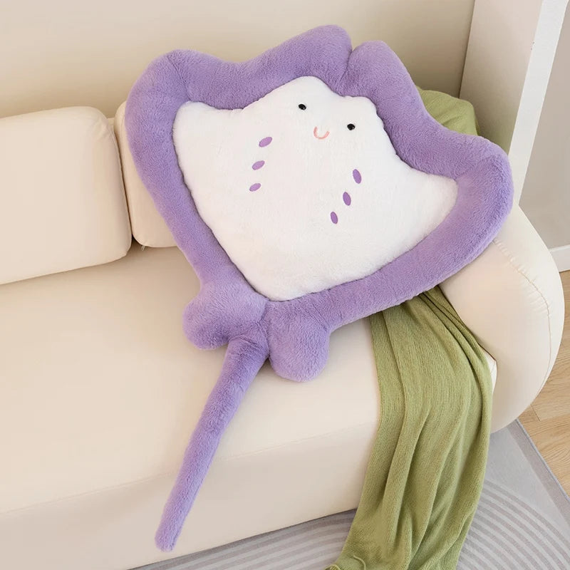 Manta the Kawaii Japanese Ray Throw Pillow Plush