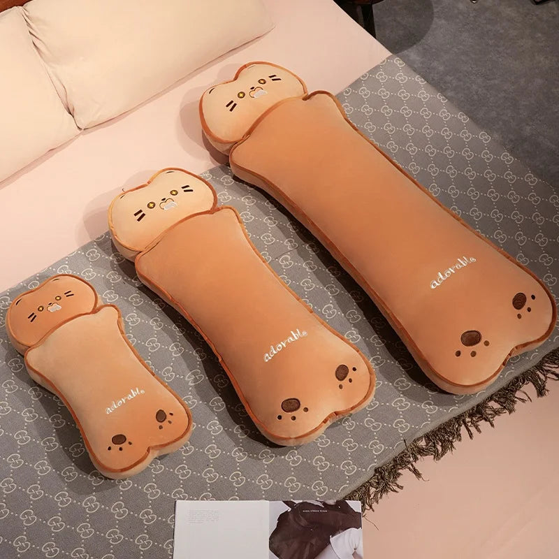Toasty the Kawaii Butter Biscuit Cat Bear Long Body Plush Pillow