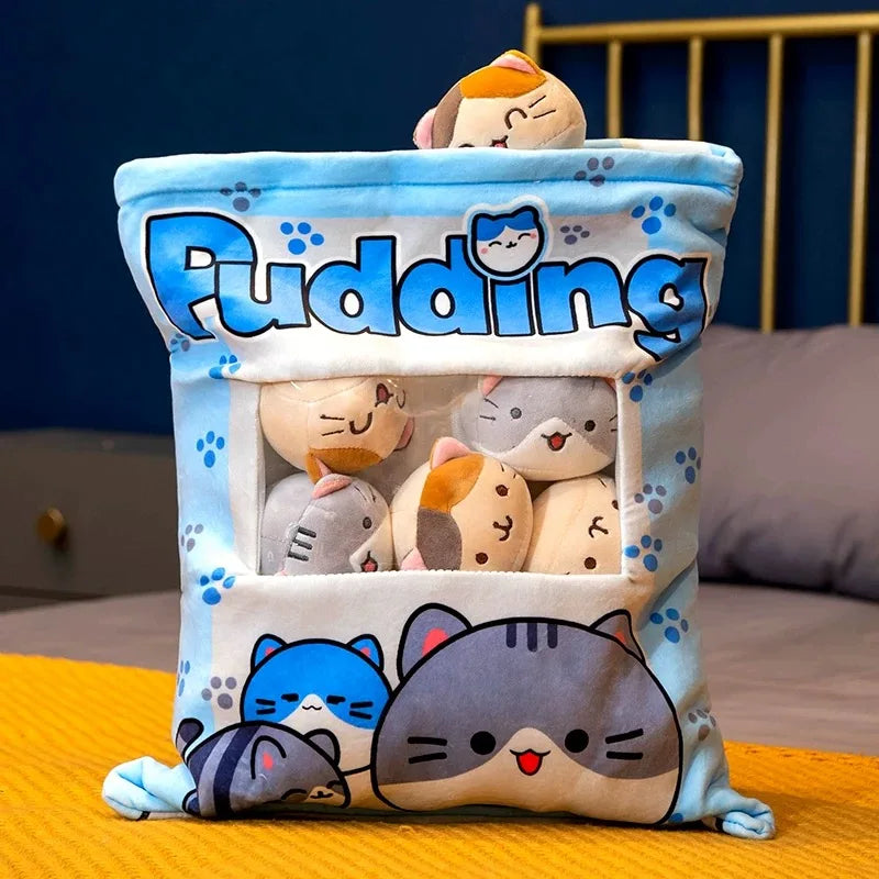 Pudding the Cat Paw Rabbit Bubble Tea Candy Bag Plushie