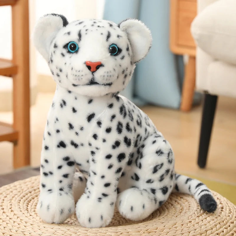Spotty the Lifelike Sitting White Leopard Plushie