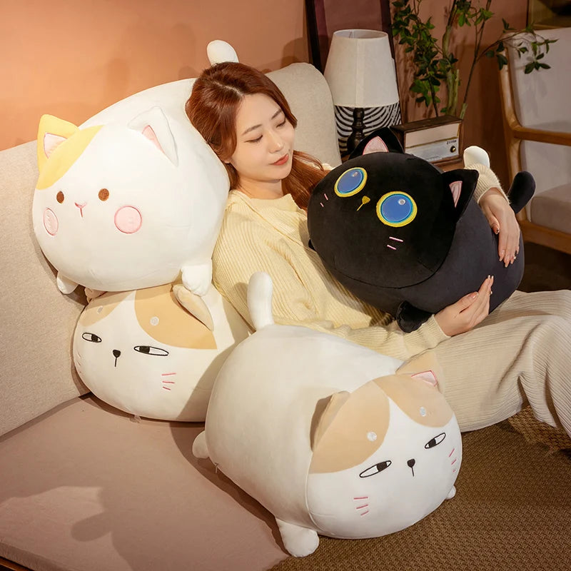 Noodle the Kawaii Fat Sleeping Cat Pillow Plush