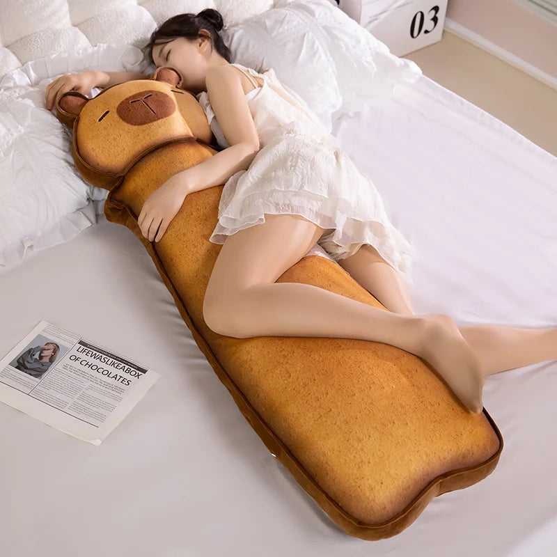 Toasty the Kawaii Long Toast Cat Capybara Plush Pillow