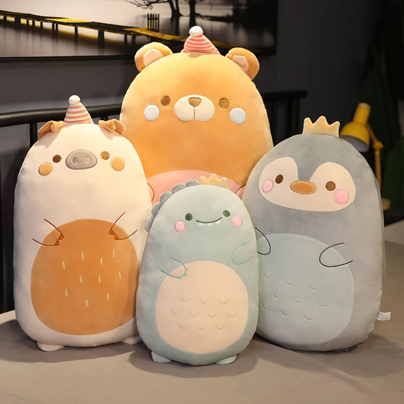 Squidgy Kawaii Dino Bear Pig Snuggle Pillow Plush