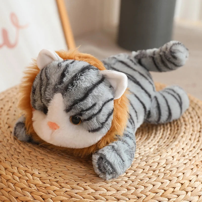 Lounging Cat with Fish Bread Kawaii Plushie