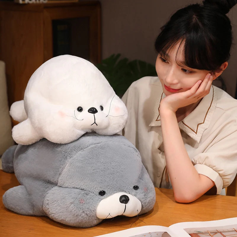 Sandy the Hairy Lying Seal Soft Plush Cushion