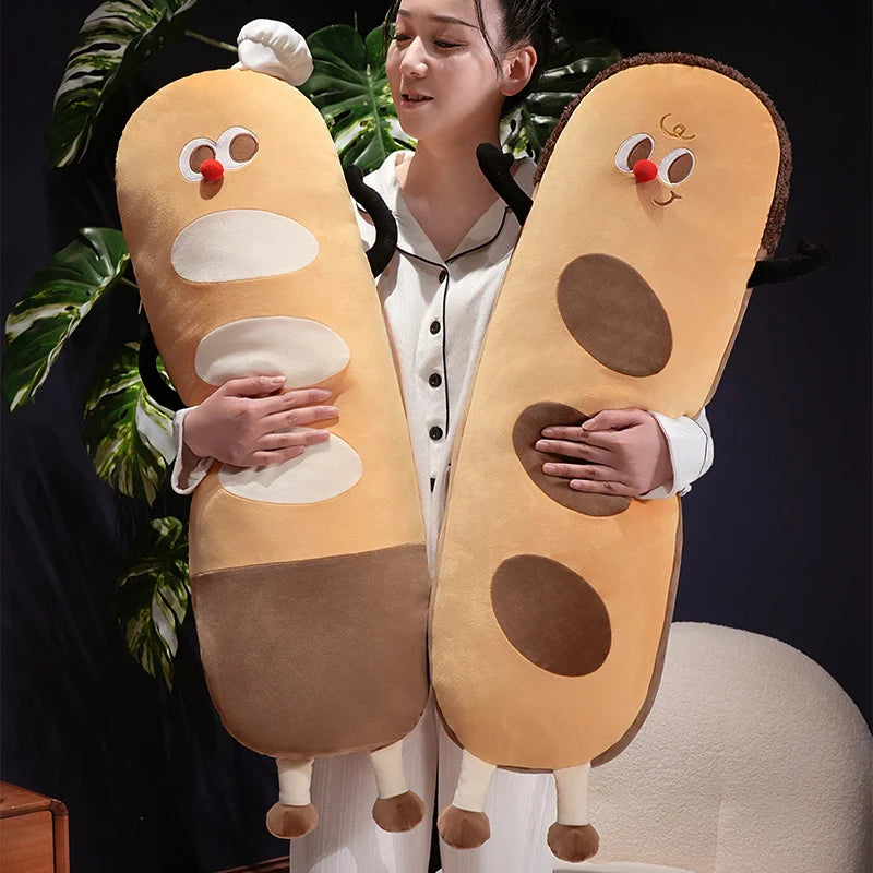 Cozy Giant Toast Bread Kawaii Snuggle Plush Pillow