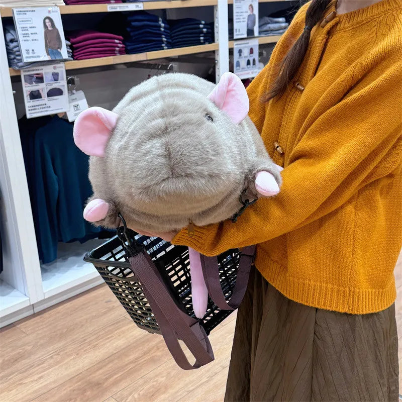Ratty the Kawaii Grey Brown Mouse Rat Backpack Snuggle Plushie