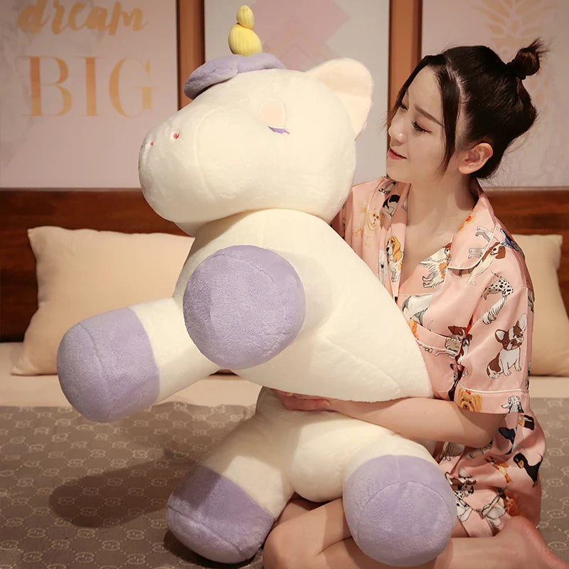 Dreamy Lying Unicorn Horse Soft Plush Pillow