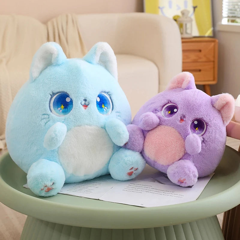 Big-Eyed Kawaii Rainbow Cat Snuggle Plushie