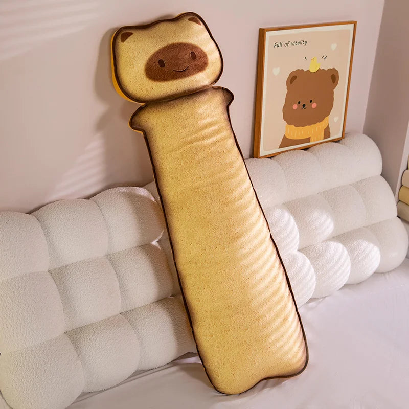 Toasty the Kawaii Long Toast Cat Capybara Plush Pillow