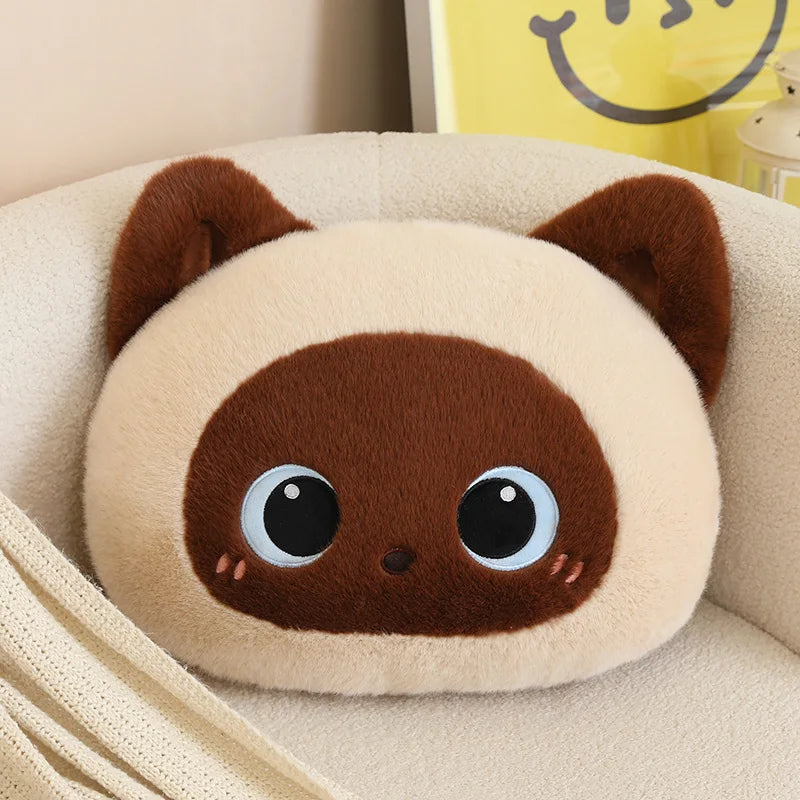 Callie the Soft Calico Black Cat Throw Plush Cushion